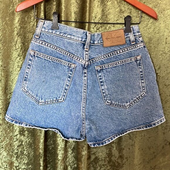 VTG Calvin Klein High Waist Jean Shorts 27 Waist - Picture 5 of 12